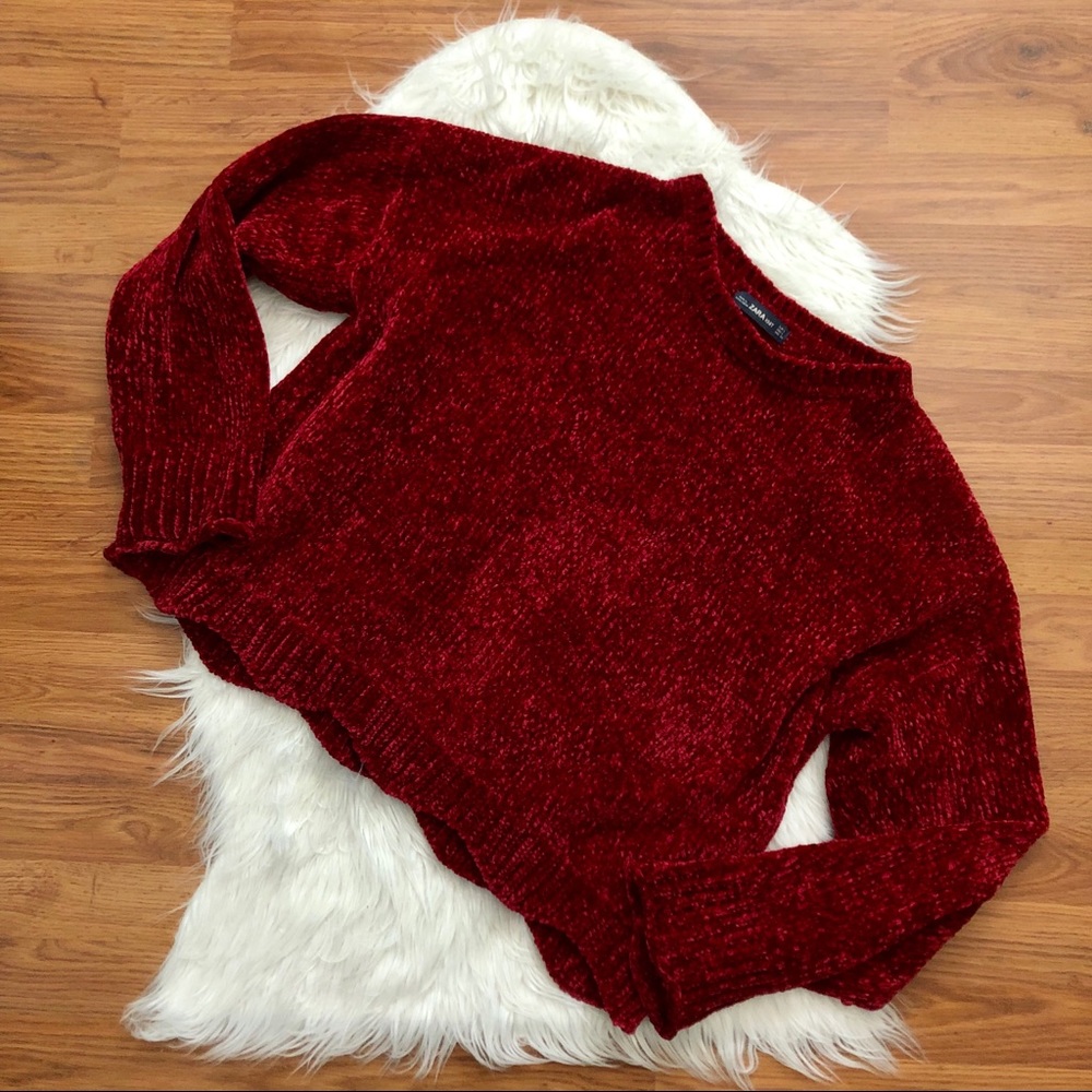 Zara red knit sweater